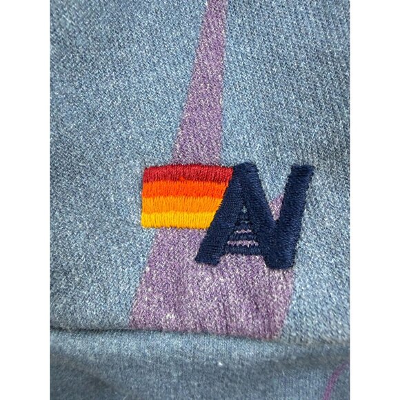 Aviator Nation Lightning Bolts Sweatshirt Womens XS Blue Fade All Over Ombre - Picture 3 of 7